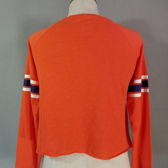 Clemson Tigers shirt women's medium orange cut off long sleeve bling - Picture 9 of 10
